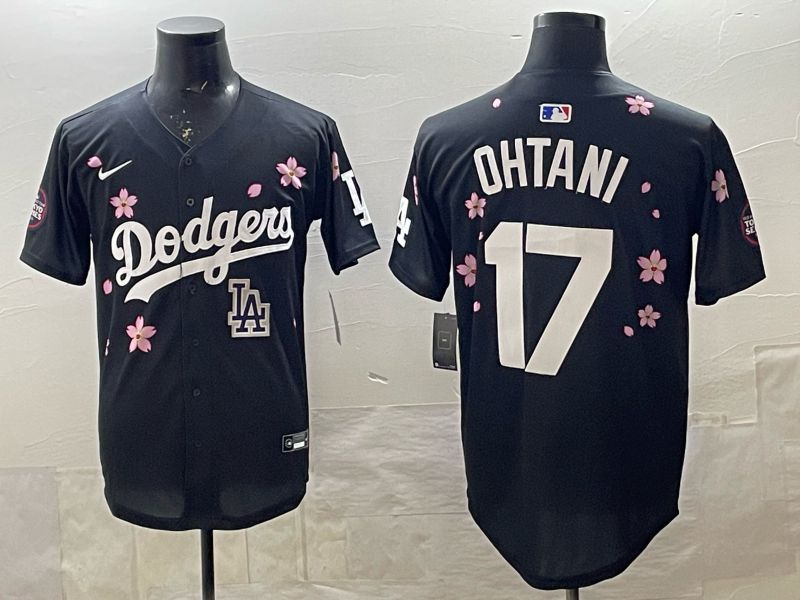 Men 2025 Nike Los Angeles Dodgers #17 Ohtani Black Game MLB Jersey 01->buffalo bills->NFL Jersey